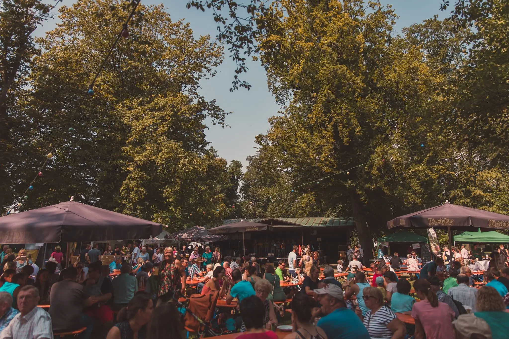 Besucher und Foodtruck-Stände beim Dillikat Festival 2019 im Taxis-Park Dillingen an der Donau