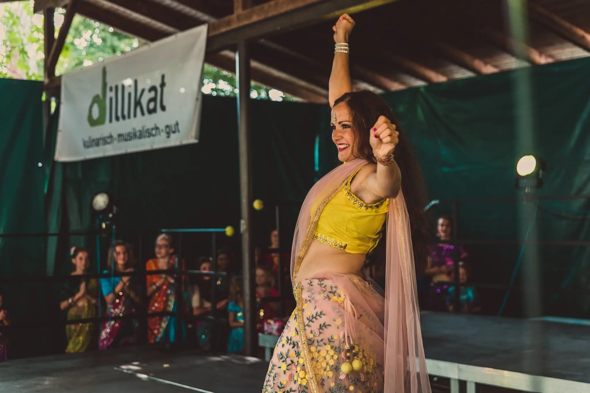 Besucher und Foodtruck-Stände beim Dillikat Festival 2019 im Taxis-Park Dillingen an der Donau